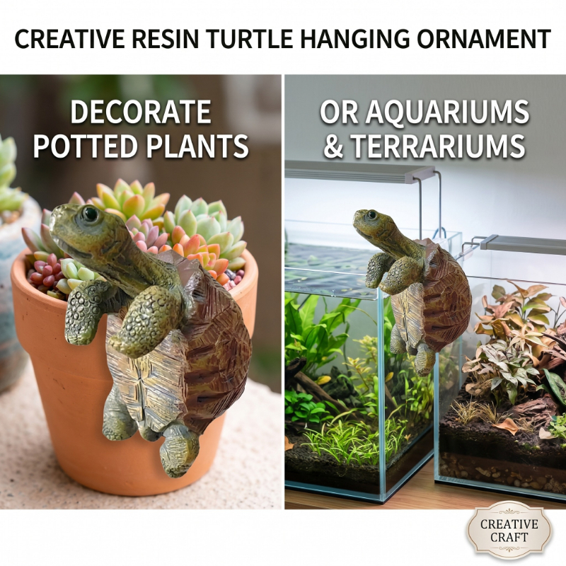 Aquarium Fish Photography - Fishing Turtle Hanging Turtle Figurine for