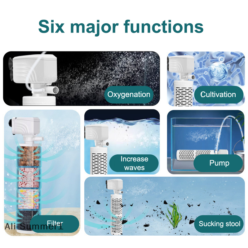 【E】3 In 1 Aquarium Filter Pump - Air Pump Silent のレビューと価格