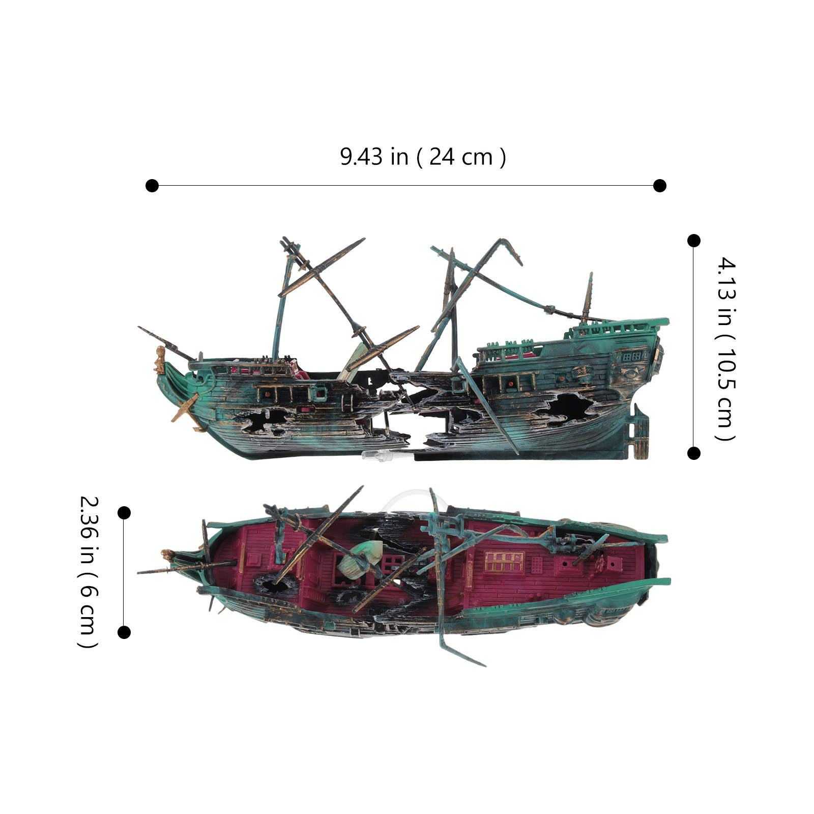 Aquarium Shipwreck Decor Resin - Aquarium Fish Hiding Spot のレビューと価格
