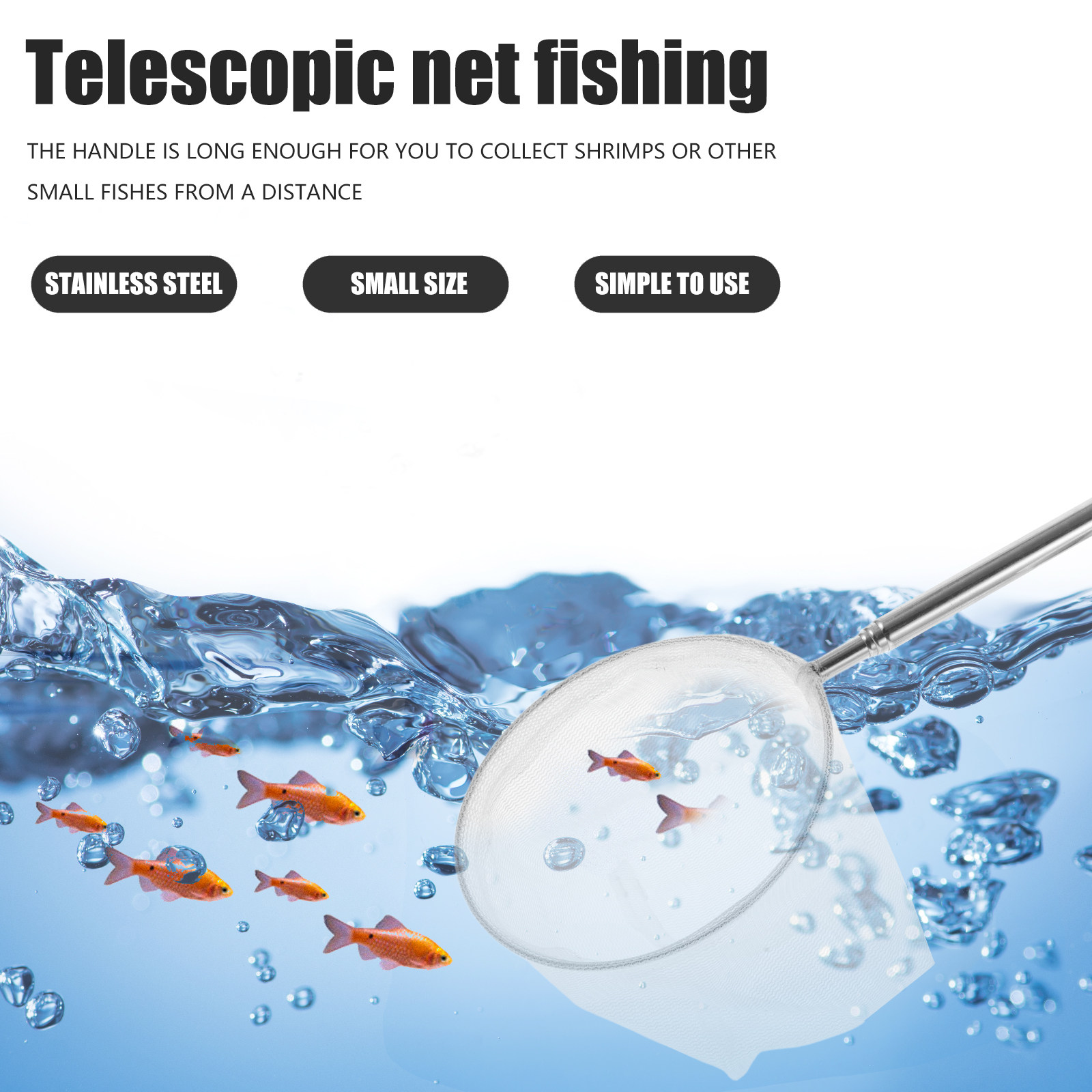 Stainless Steel Telescopic Aqu - Aquarium Fish Net Small のレビューと価格