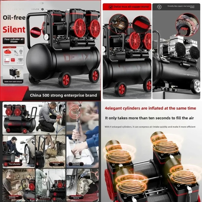 220V Portable Silent Oil-Free  - Air Pump Silent のレビューと価格