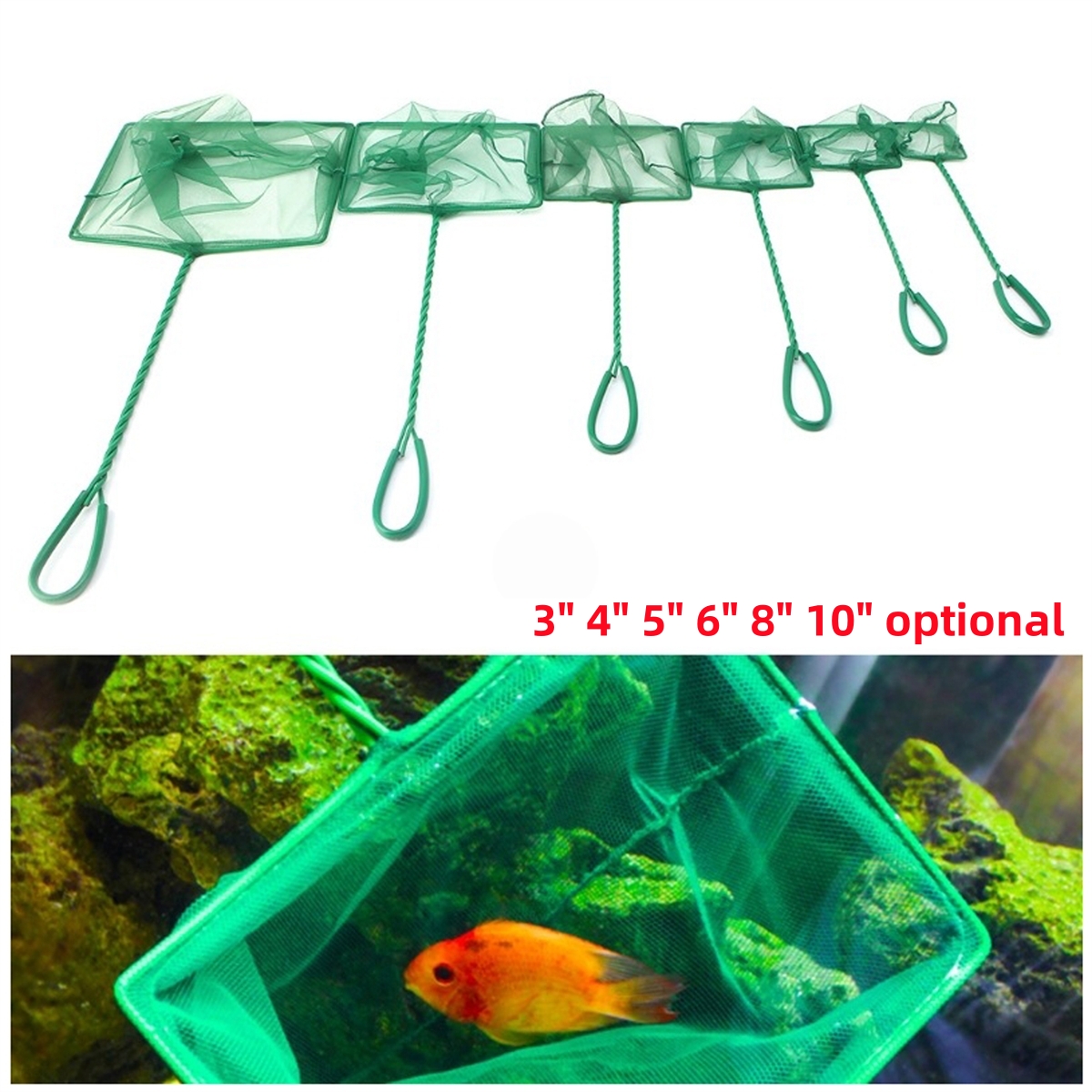 3~10 Inch Portable Nylon Green - Aquarium Fish Net Small のレビューと価格