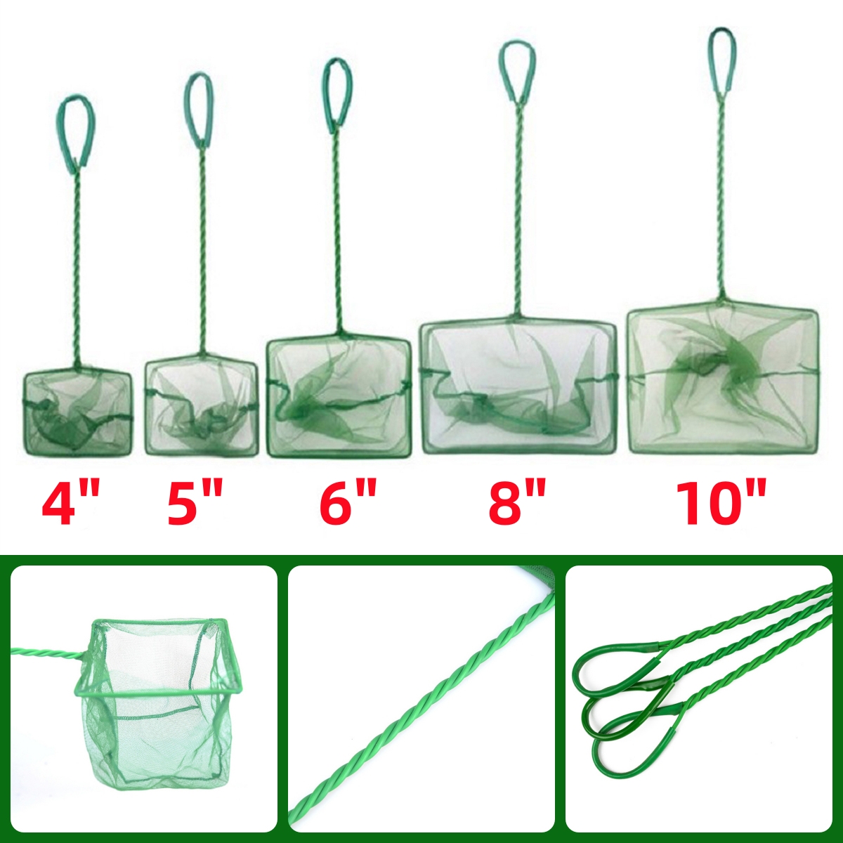 3~10 Inch Portable Nylon Green - Aquarium Fish Net Small のレビューと価格